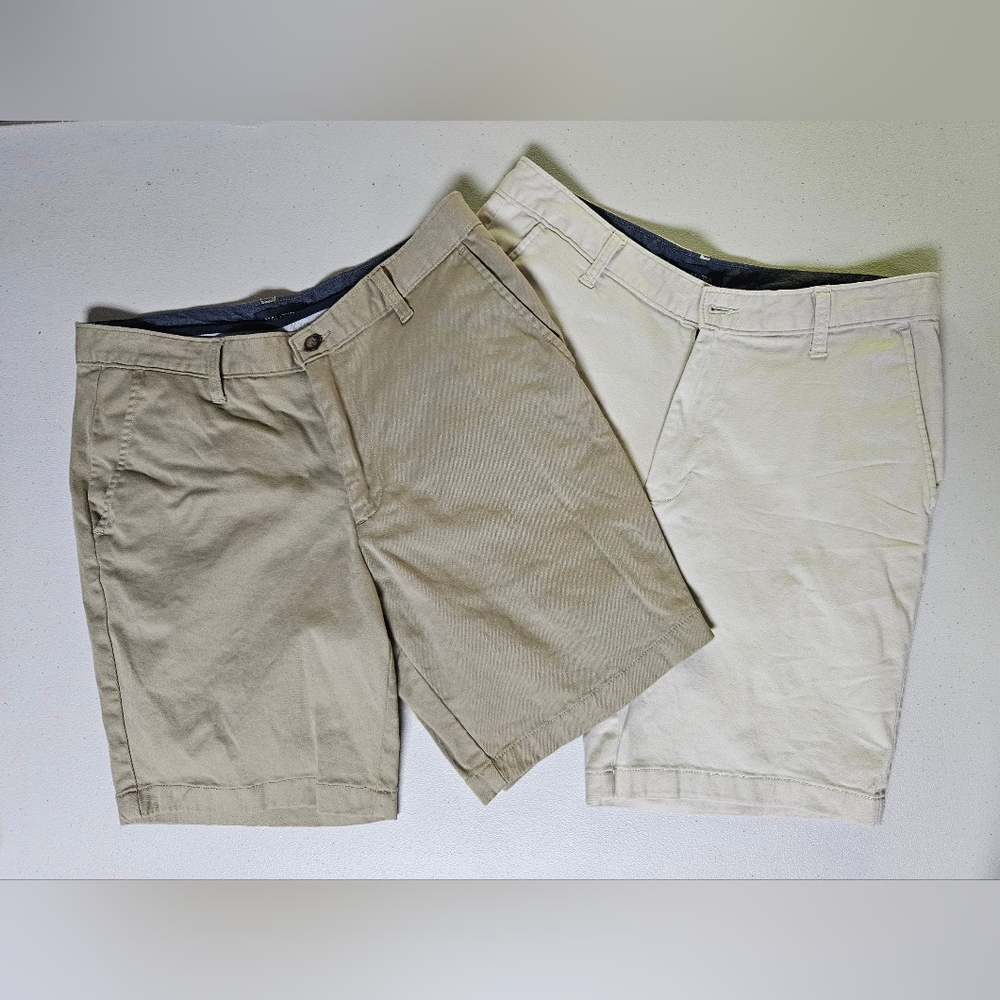 2 Nautica flat front khaki shorts